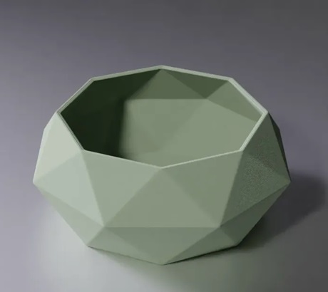 GeoFacet Faceted Polyhedron Vase, Modern Geometric Planter